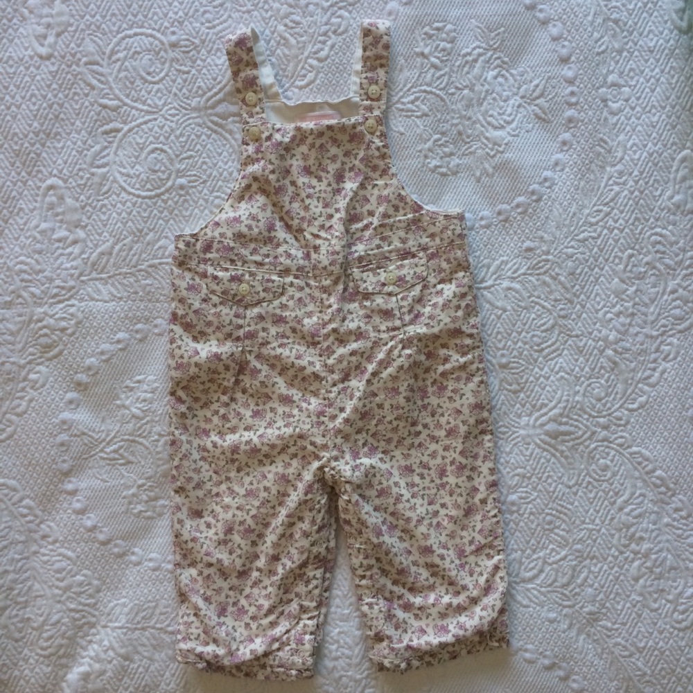 Janie and Jack Floral Corduroy Overalls